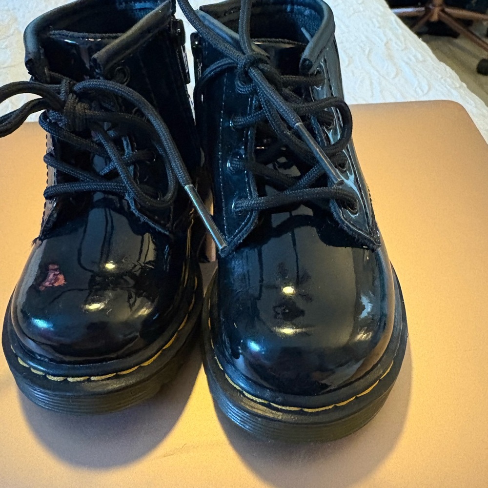 Dr. Martens Glossy Black Kids Boots